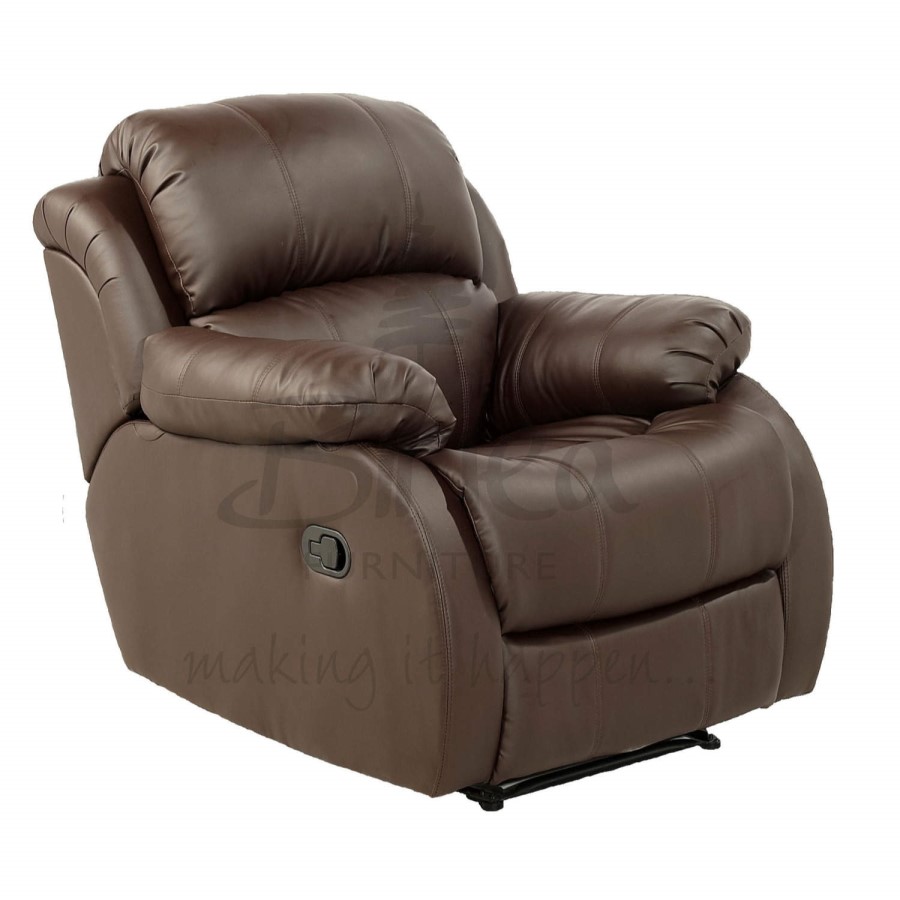 Birlea Furniture Ascot PU Leather Recliner Chair in Brown