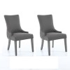 Ashley Pair of Grey Dining Chairs with Stud and Button Detail
