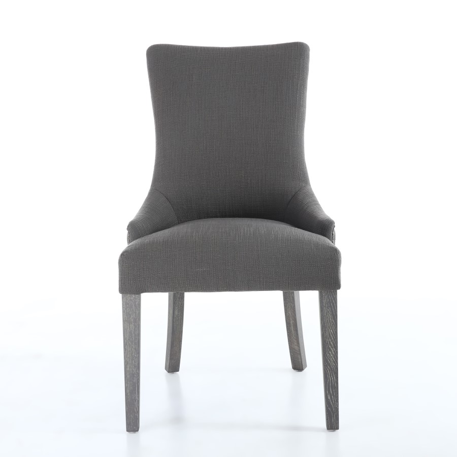 Ashley Pair of Grey Dining Chairs with Stud and Button Detail