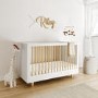 GRADE A2 - White Scandi Pine Wood Convertible Cot Bed - Astelle