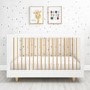 GRADE A1 - White Cot Bed with Pine Detail and 3 Adjustable Heights - Astelle