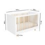 GRADE A1 - White Cot Bed with Pine Detail and 3 Adjustable Heights - Astelle