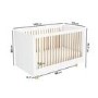 GRADE A2 - White Scandi Pine Wood Convertible Cot Bed - Astelle