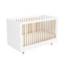GRADE A1 - White Cot Bed with Pine Detail and 3 Adjustable Heights - Astelle