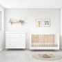 GRADE A1 - White Cot Bed with Pine Detail and 3 Adjustable Heights - Astelle