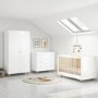 GRADE A1 - White Cot Bed with Pine Detail and 3 Adjustable Heights - Astelle