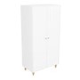 Nursery Wardrobe with Shelves in White and Pine - Astelle