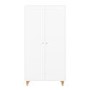 Nursery Wardrobe with Shelves in White and Pine - Astelle