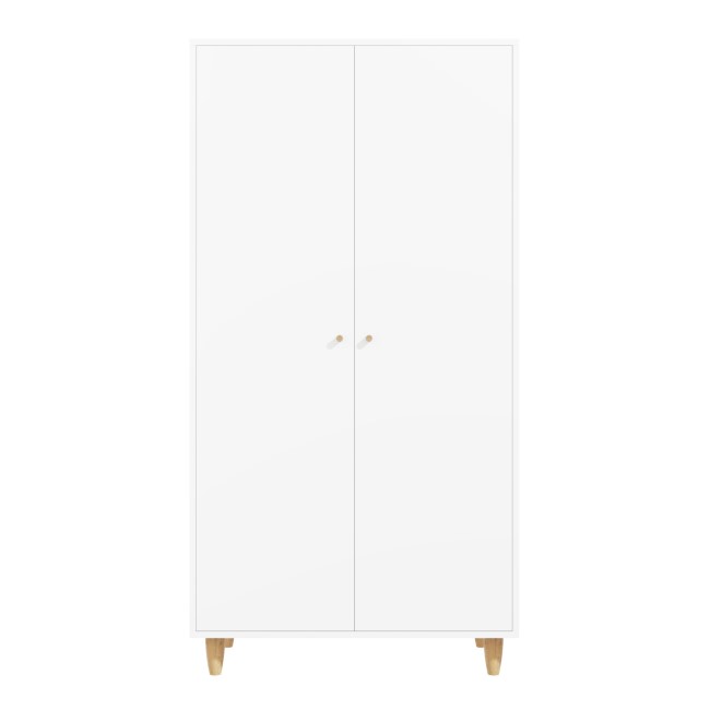 ONLY OPENED - White Scandi Pine Wood Nursery Wardrobe - Astelle