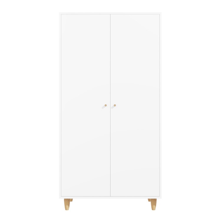 ONLY OPENED - White Scandi Pine Wood Nursery Wardrobe - Astelle