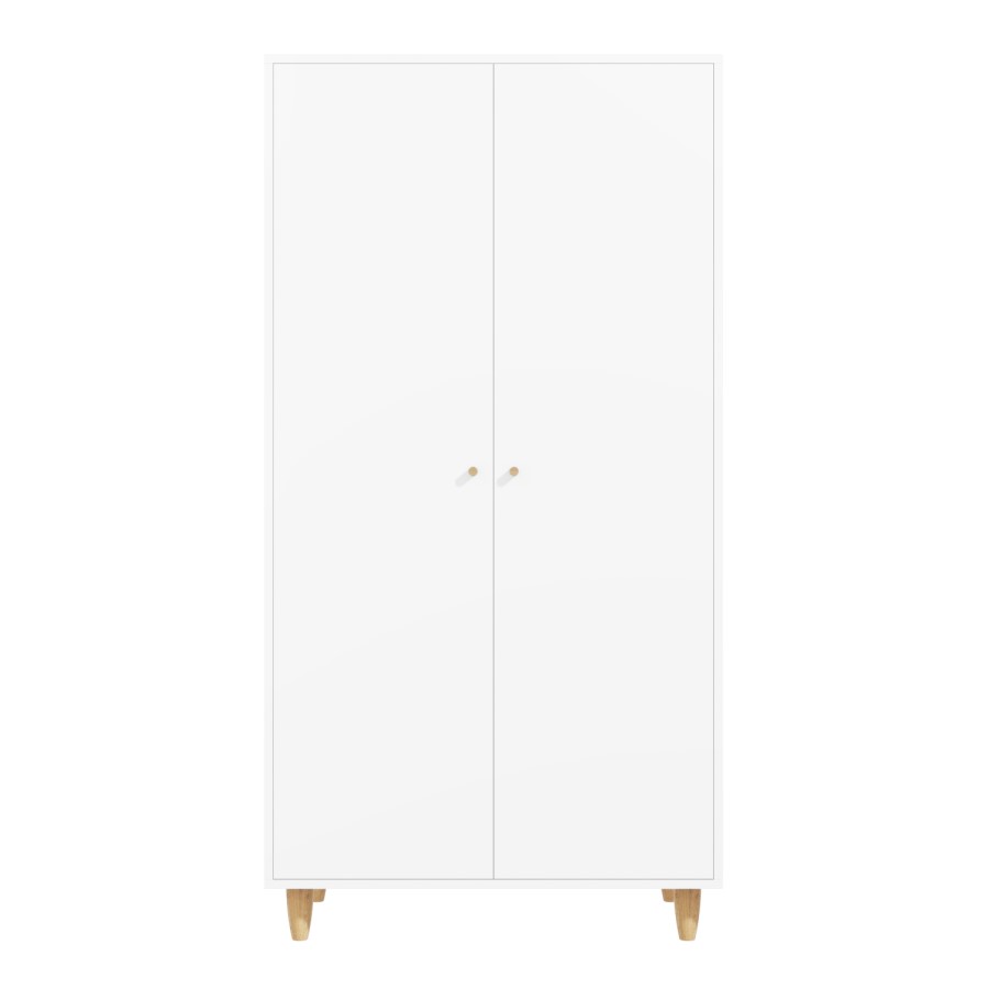 ONLY OPENED - White Scandi Pine Wood Nursery Wardrobe - Astelle