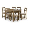 Solid Wood Pair of Dining Chairs - Julian Bowen Aspen Range with Mink Fabric Seats