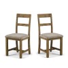 Solid Wood Pair of Dining Chairs - Julian Bowen Aspen Range with Mink Fabric Seats