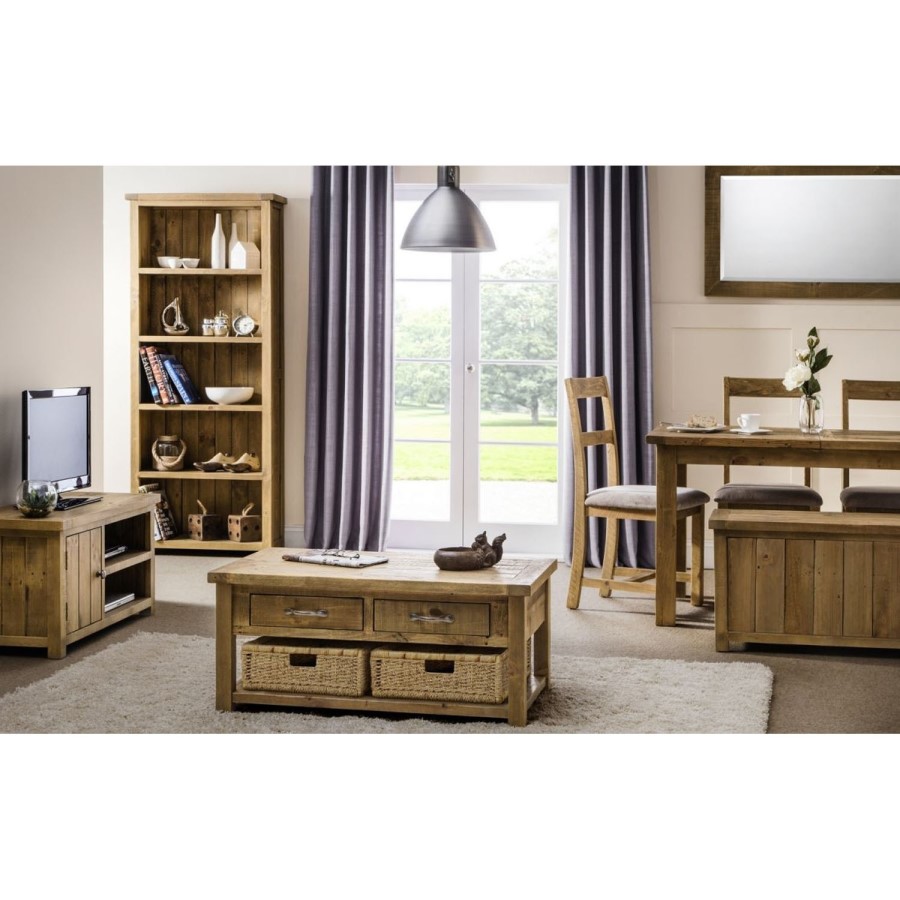 Julian Bowen Aspen Large Pine TV Unit with Storage - TV's up to 50"