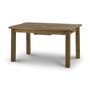 Julian Bowen Aspen Extendable Dining Table in Reclaimed Pine & 6 Brown Brooklyn Faux Leather Chairs