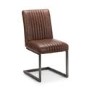 Julian Bowen Aspen Extendable Dining Table in Reclaimed Pine & 6 Brown Brooklyn Faux Leather Chairs