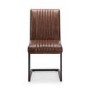 Julian Bowen Aspen Extendable Dining Table in Reclaimed Pine & 6 Brown Brooklyn Faux Leather Chairs