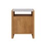 Solid Acacia 2 Drawer Bedside Table with Real Marble Top - Asher