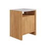 Solid Acacia 2 Drawer Bedside Table with Real Marble Top - Asher