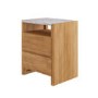 Solid Acacia 2 Drawer Bedside Table with Real Marble Top - Asher