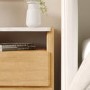 Solid Acacia 2 Drawer Bedside Table with Real Marble Top - Asher