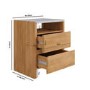 Solid Acacia 2 Drawer Bedside Table with Real Marble Top - Asher
