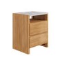 Solid Acacia 2 Drawer Bedside Table with Real Marble Top - Asher