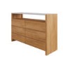 Solid Acacia Chest of 6 Drawers with Real Marble Top - Asher