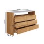 Solid Acacia Chest of 6 Drawers with Real Marble Top - Asher