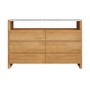 Solid Acacia Chest of 6 Drawers with Real Marble Top - Asher