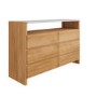 Solid Acacia Chest of 6 Drawers with Real Marble Top - Asher