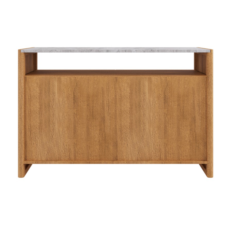 Solid Acacia Chest of 6 Drawers with Real Marble Top - Asher