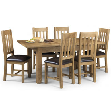 Julian Bowen Astoria Extendable  Dining Table in Waxed Oak 