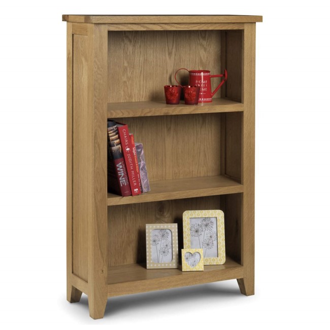 Julian Bowen Astoria Low Bookcase in Waxed Oak 