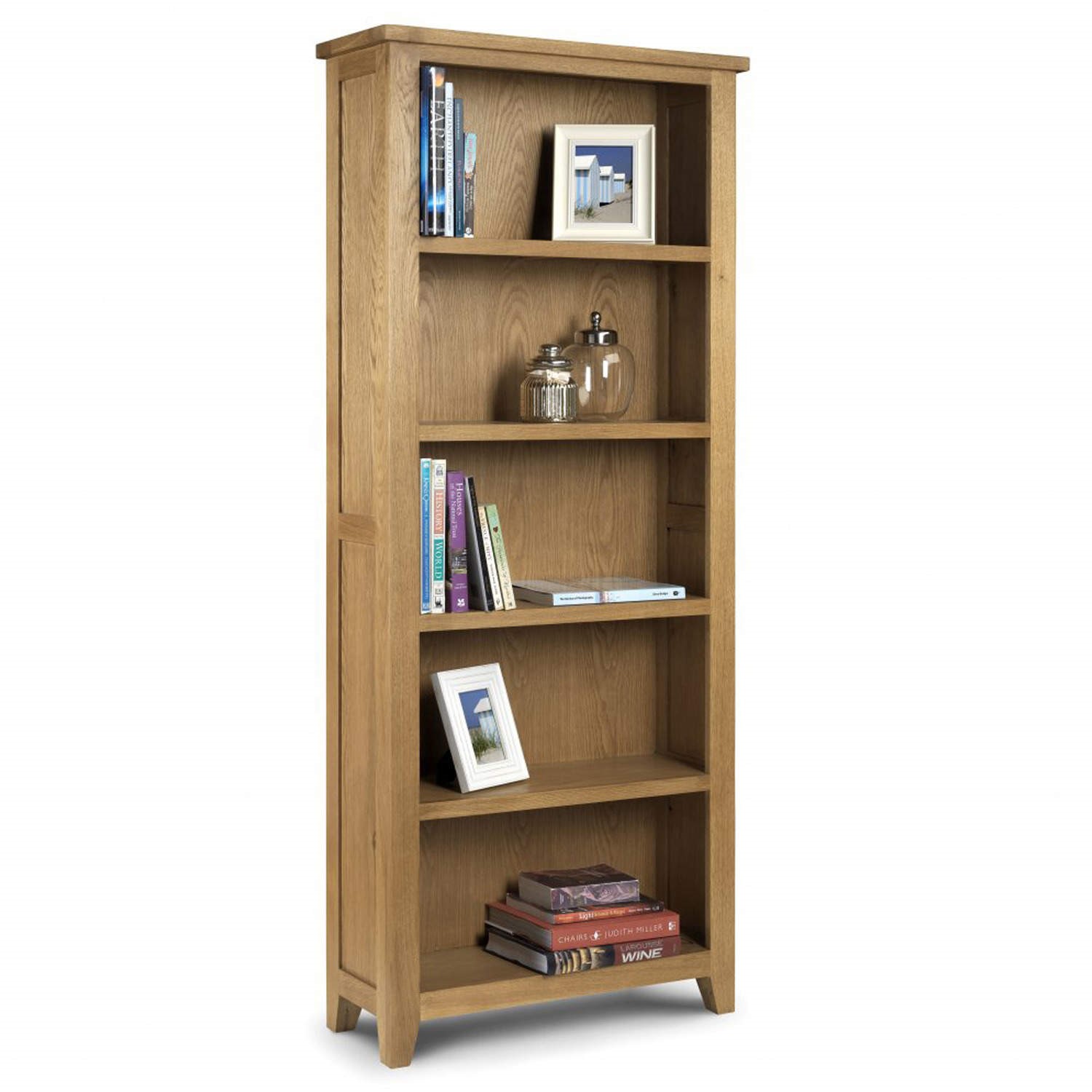 Julian Bowen Astoria Tall Bookcase In Waxed Oak Furniture123