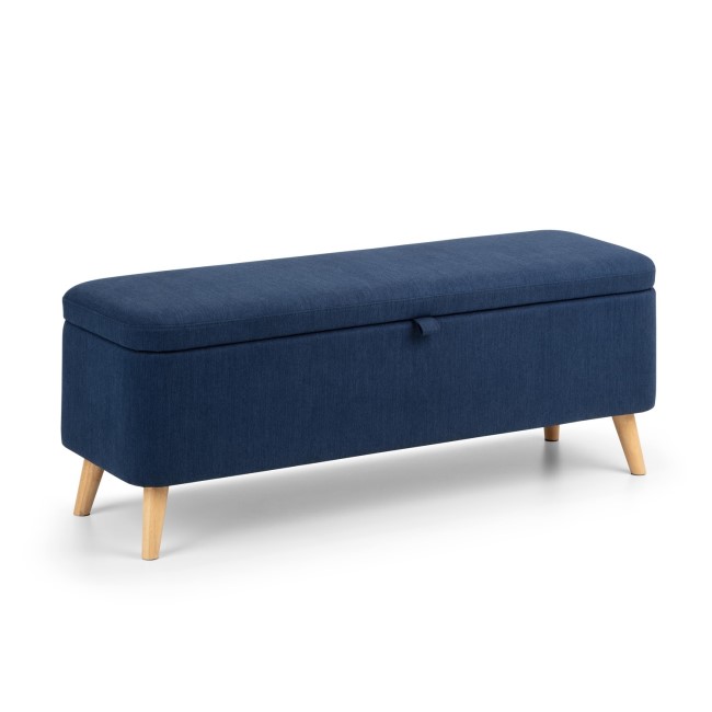 Blanket Box Seat in Navy Blue Fabric Astrid Julian Bowen Furniture123