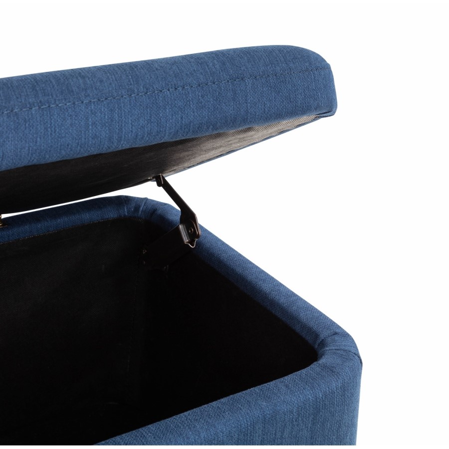 Blanket Box Seat in Navy Blue Fabric - Astrid - Julian Bowen