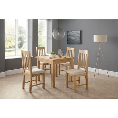 4 Seater Oak Dining Table And Chairs - Furniture123