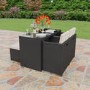 Astoria 5 Piece Garden Dining Set in Black Wicker Rattan