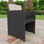 Astoria 5 Piece Garden Dining Set in Black Wicker Rattan