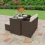 Astoria 5 Piece Garden Dining Set in Brown Wicker Rattan