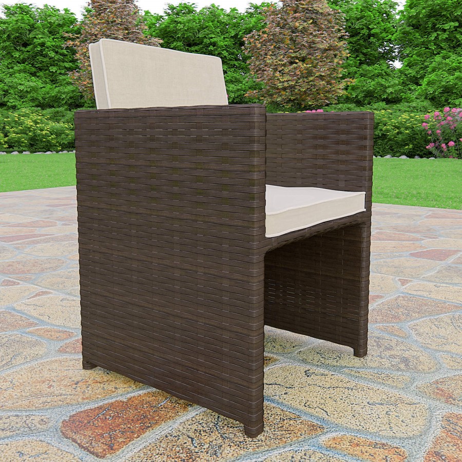 Astoria 5 Piece Garden Dining Set in Brown Wicker Rattan