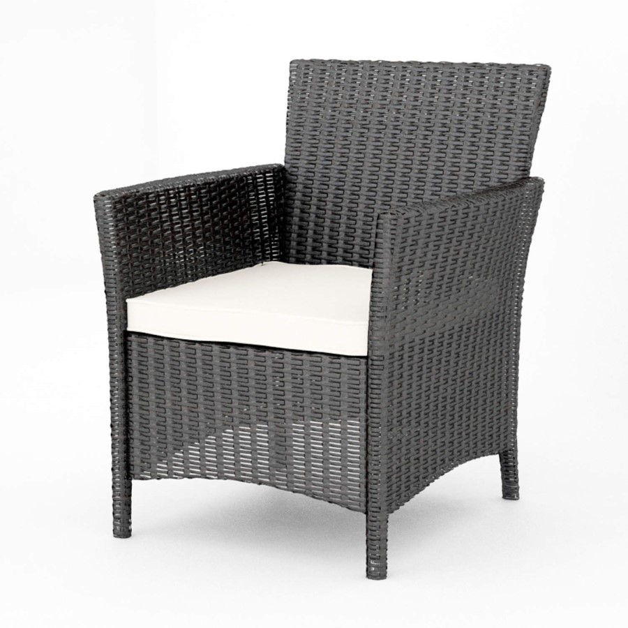 Astoria Outdoor 4 Piece Suite in Black Wicker Rattan