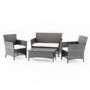 Astoria Outdoor 4 Piece Suite in Black Wicker Rattan