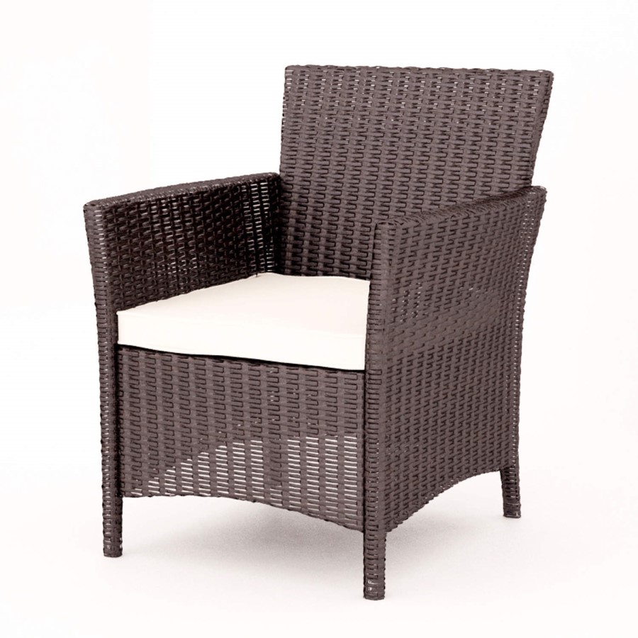 GRADE A1 - Astoria Outdoor 4 Piece Suite in Brown Wicker Rattan