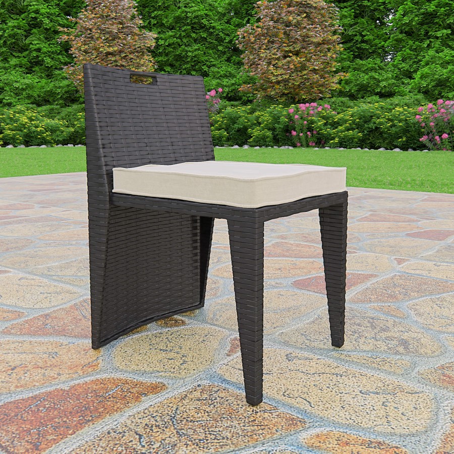 Astoria 3 Piece Garden Dining Set in Black Wicker Rattan