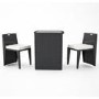 Astoria 3 Piece Garden Dining Set in Black Wicker Rattan