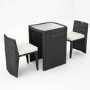 Astoria 3 Piece Garden Dining Set in Black Wicker Rattan