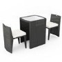 Astoria 3 Piece Garden Dining Set in Black Wicker Rattan