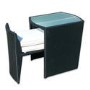 Astoria 3 Piece Garden Dining Set in Black Wicker Rattan